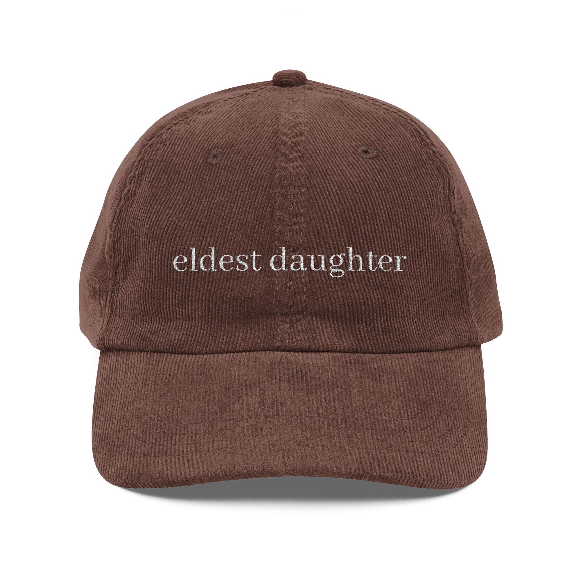 Vintage Embroidered Corduroy Cap - Oldest Daughter Gift, Casual Wear, Family Reunion, Summer Accessory, Birthday Gift
