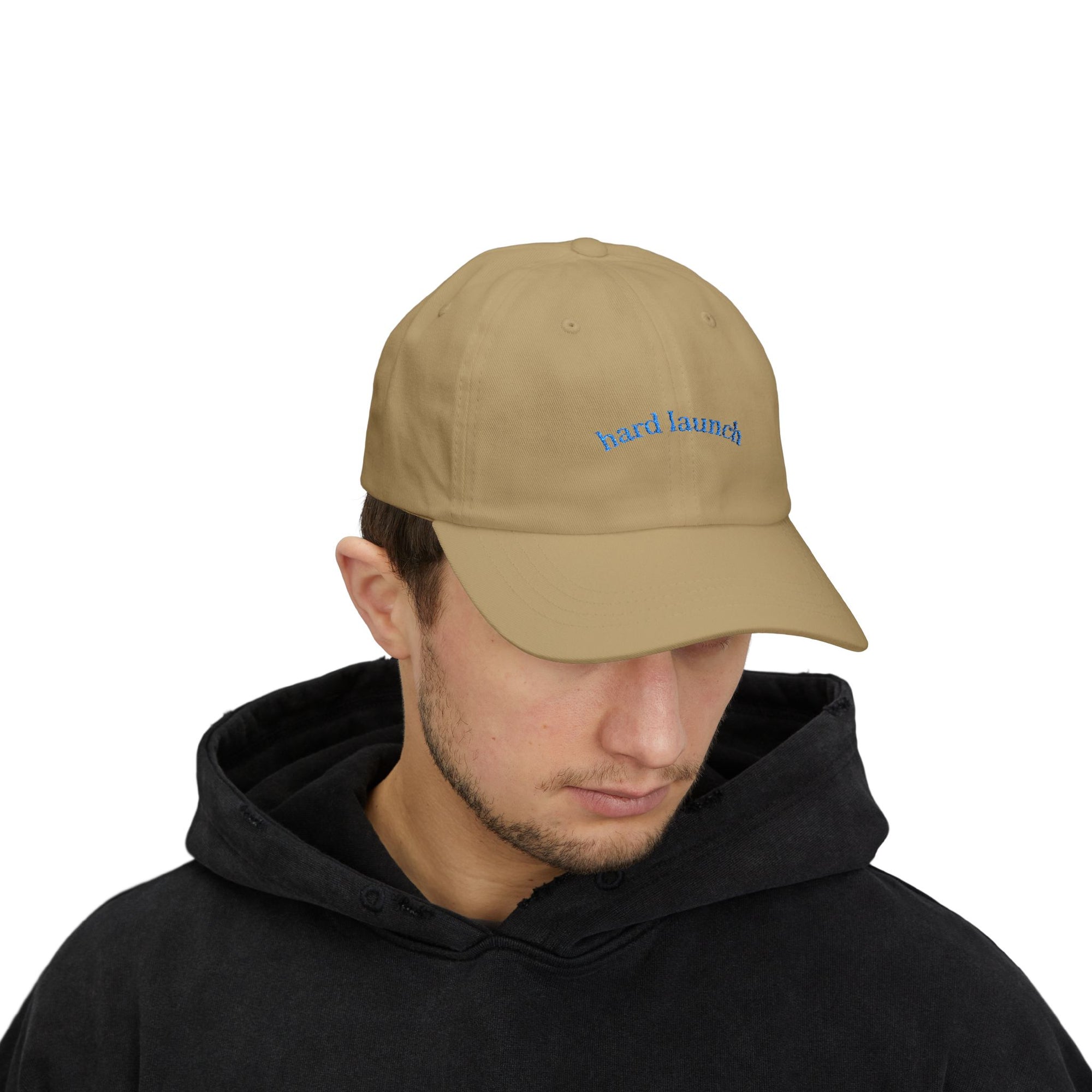 Classic Dad Cap: Hard Launch Embroidered Adjustable Hat for Fashion-Forward Men, Casual Wear, Gift for Dad, Summer Accessory