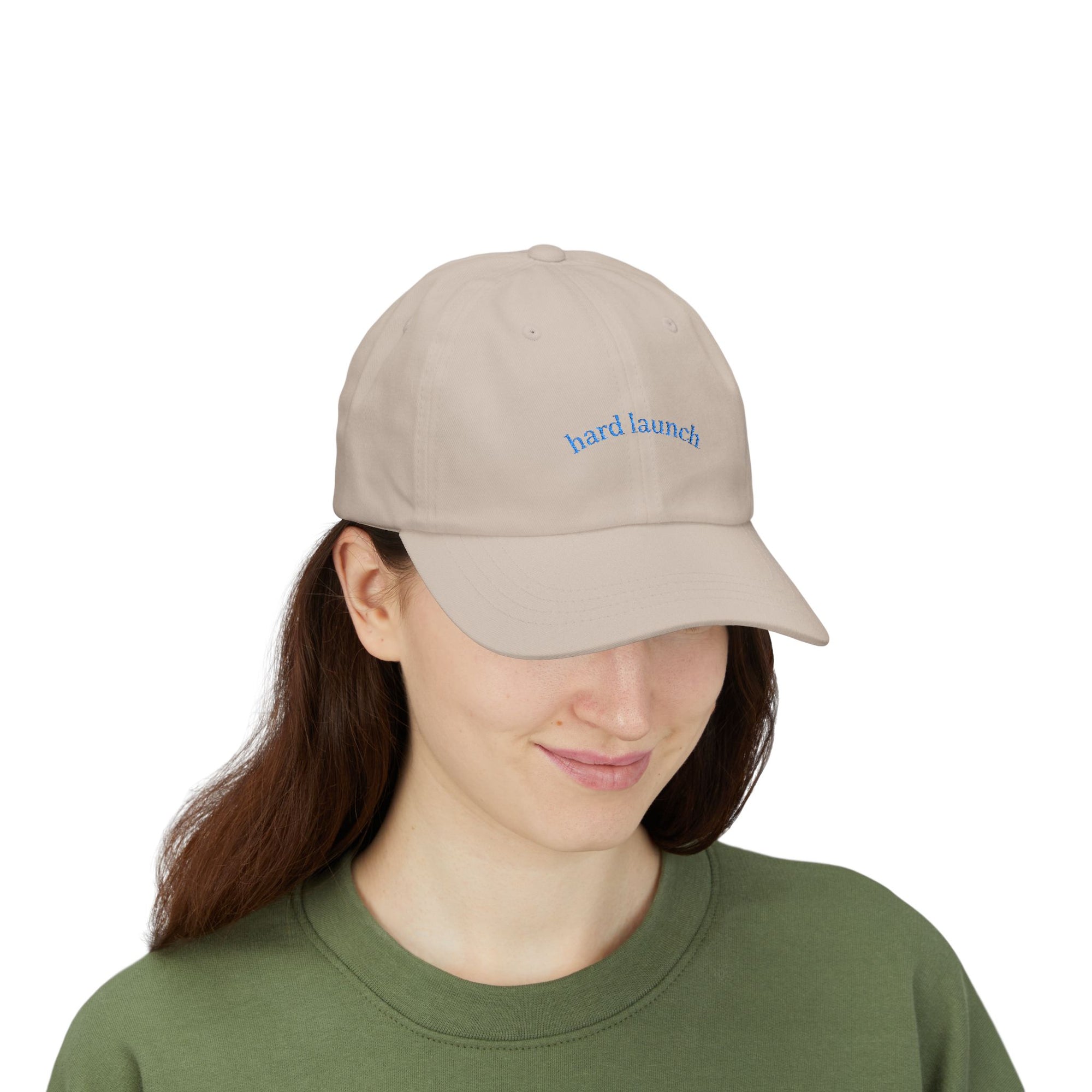 Classic Dad Cap: Hard Launch Embroidered Adjustable Hat for Fashion-Forward Men, Casual Wear, Gift for Dad, Summer Accessory