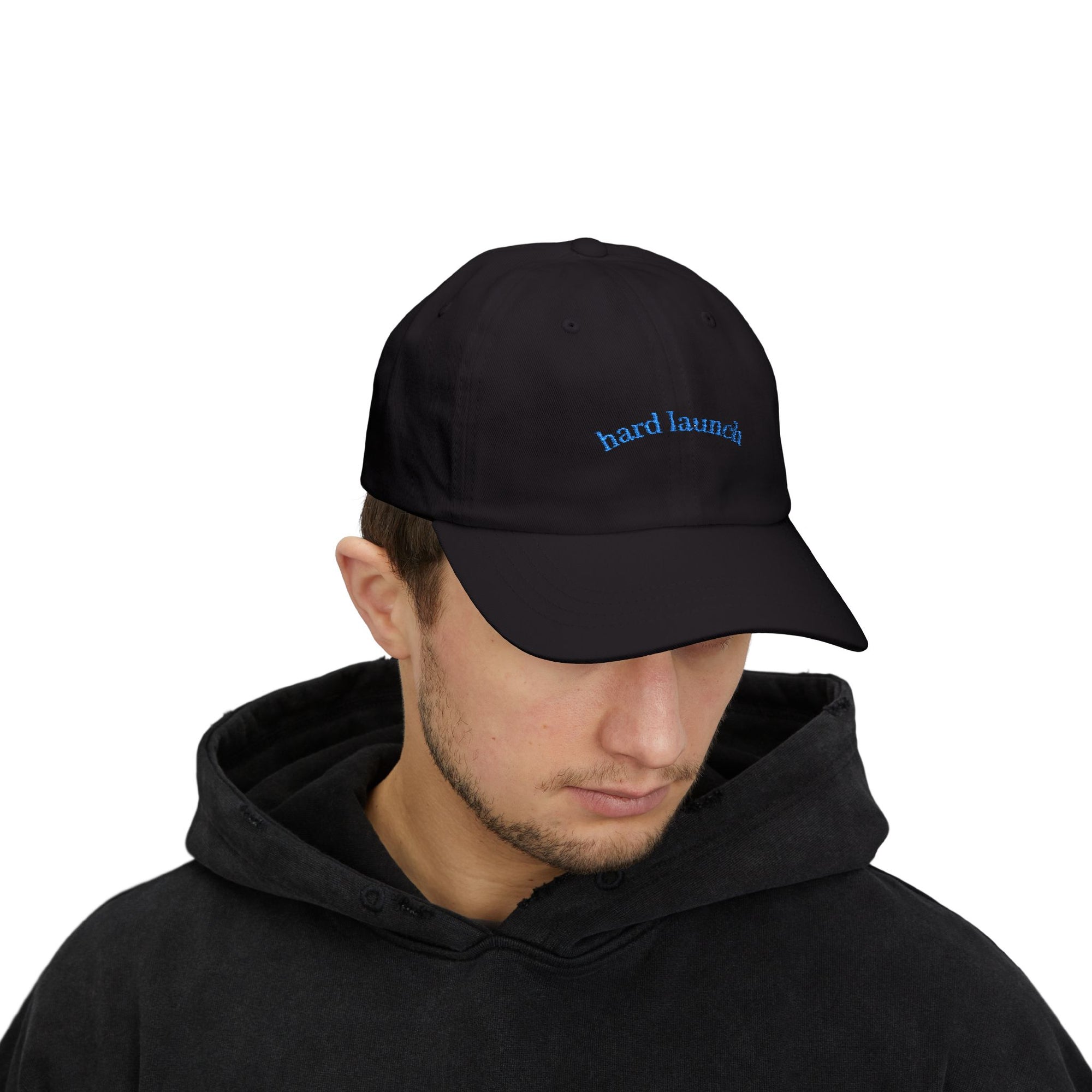 Classic Dad Cap: Hard Launch Embroidered Adjustable Hat for Fashion-Forward Men, Casual Wear, Gift for Dad, Summer Accessory