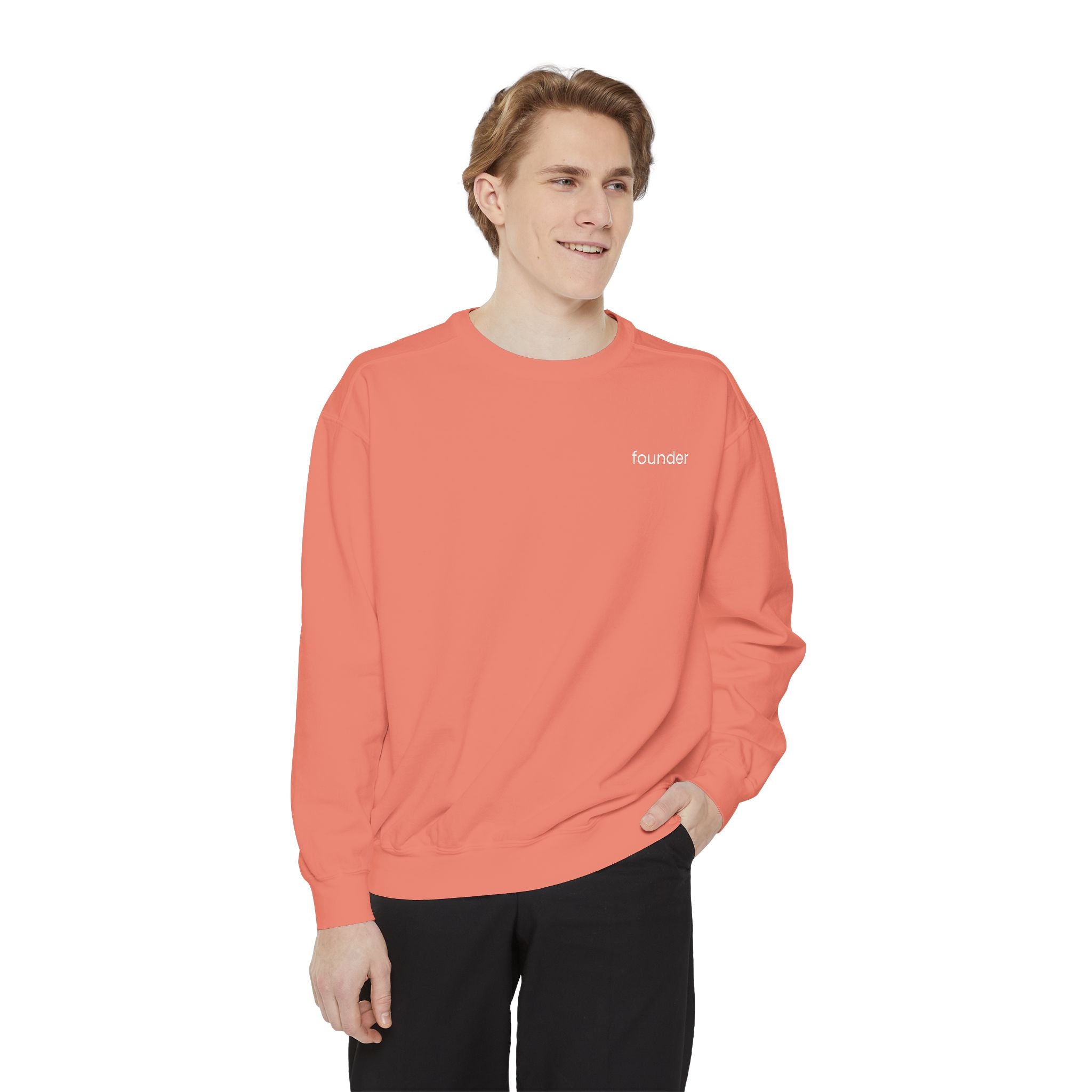 Founder Unisex Garment-Dyed Sweatshirt, Casual Wear, Gift for Entrepreneurs, Comfortable Crewneck, Stylish Layering Piece
