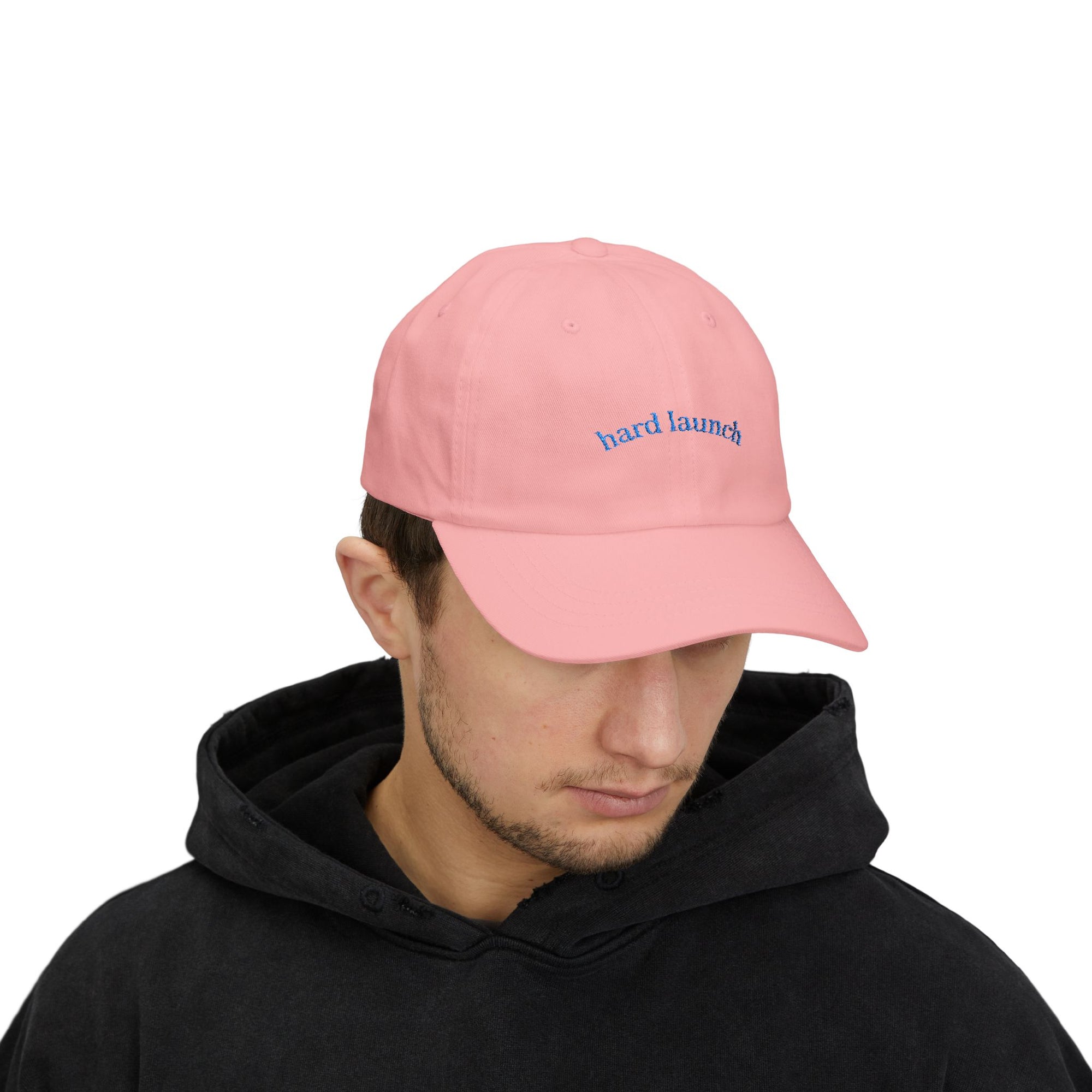 Classic Dad Cap: Hard Launch Embroidered Adjustable Hat for Fashion-Forward Men, Casual Wear, Gift for Dad, Summer Accessory