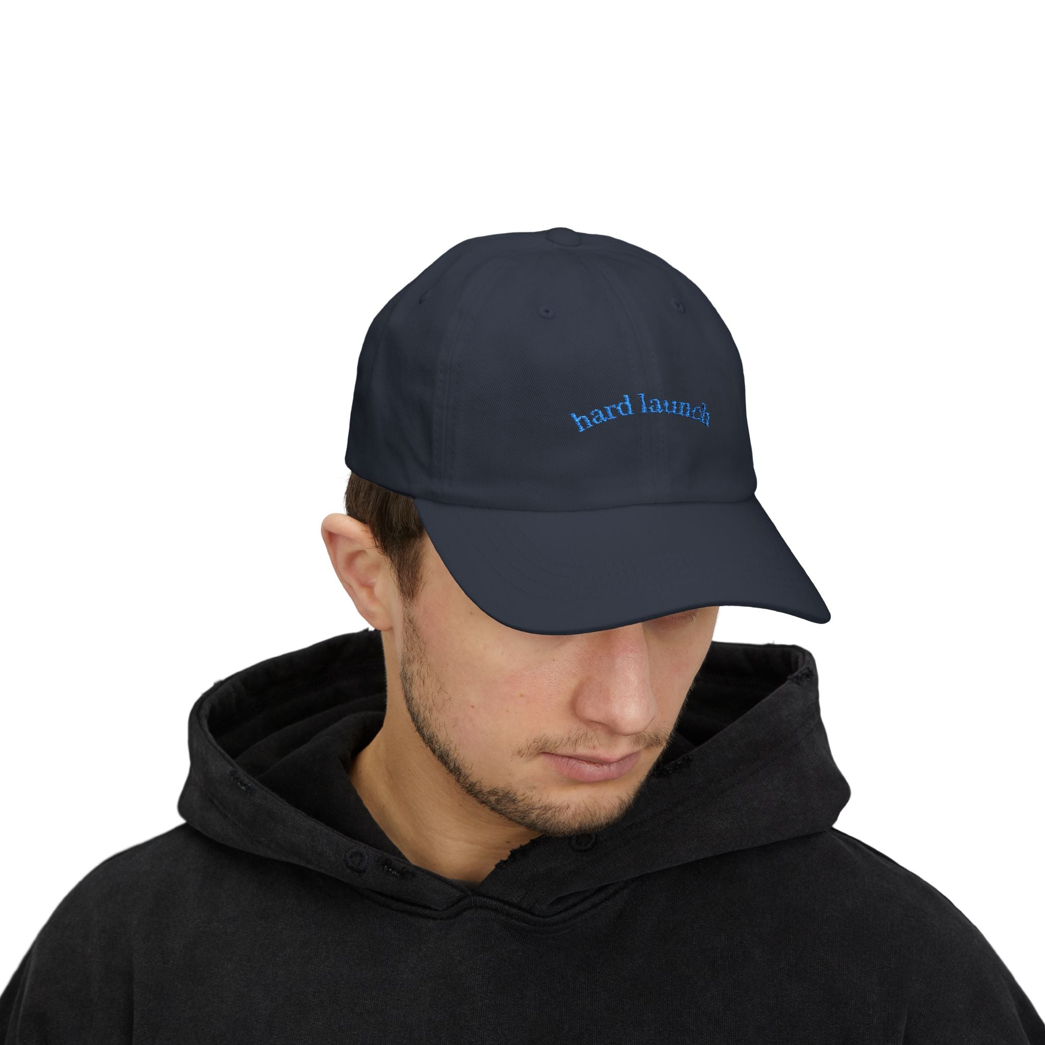 Classic Dad Cap: Hard Launch Embroidered Adjustable Hat for Fashion-Forward Men, Casual Wear, Gift for Dad, Summer Accessory