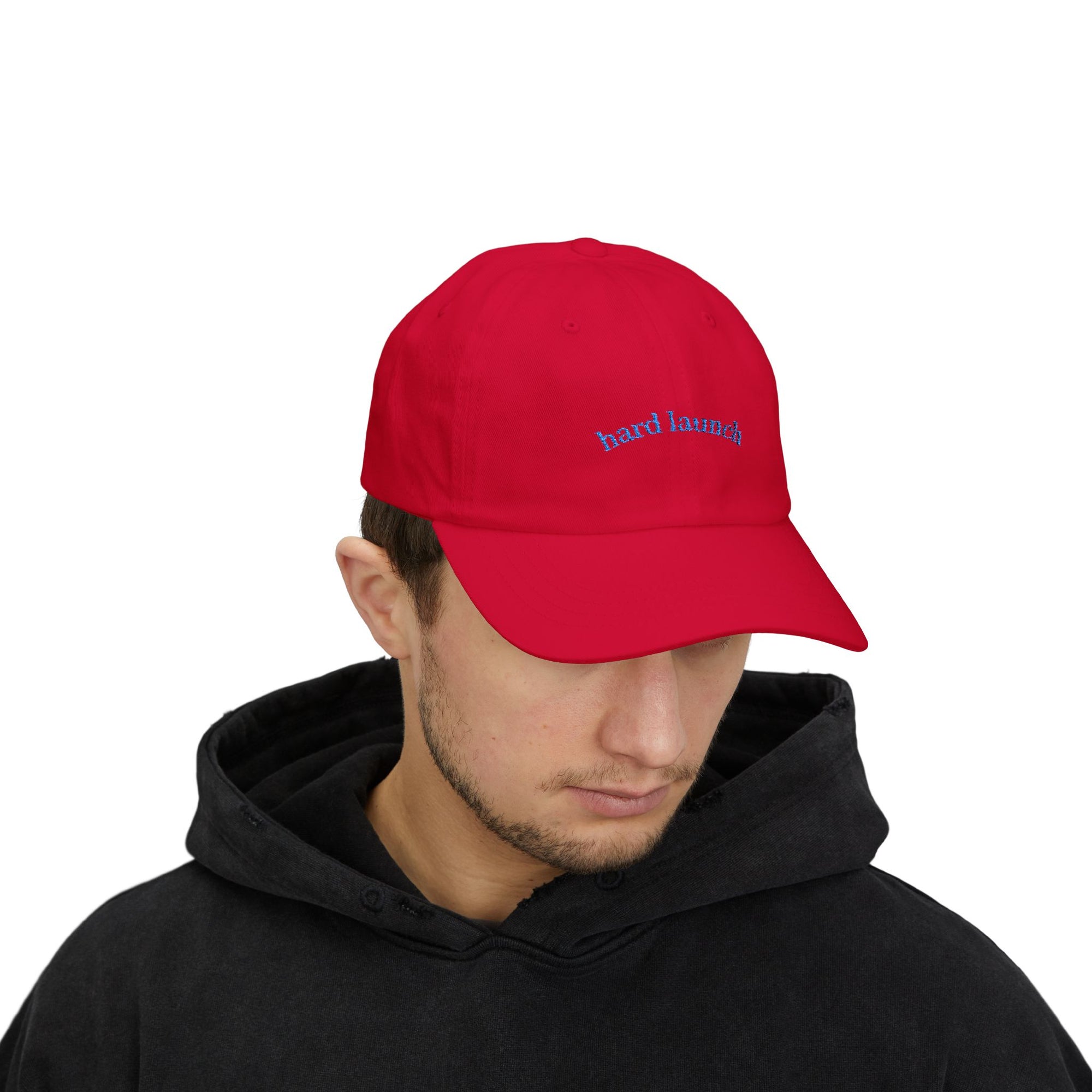 Classic Dad Cap: Hard Launch Embroidered Adjustable Hat for Fashion-Forward Men, Casual Wear, Gift for Dad, Summer Accessory