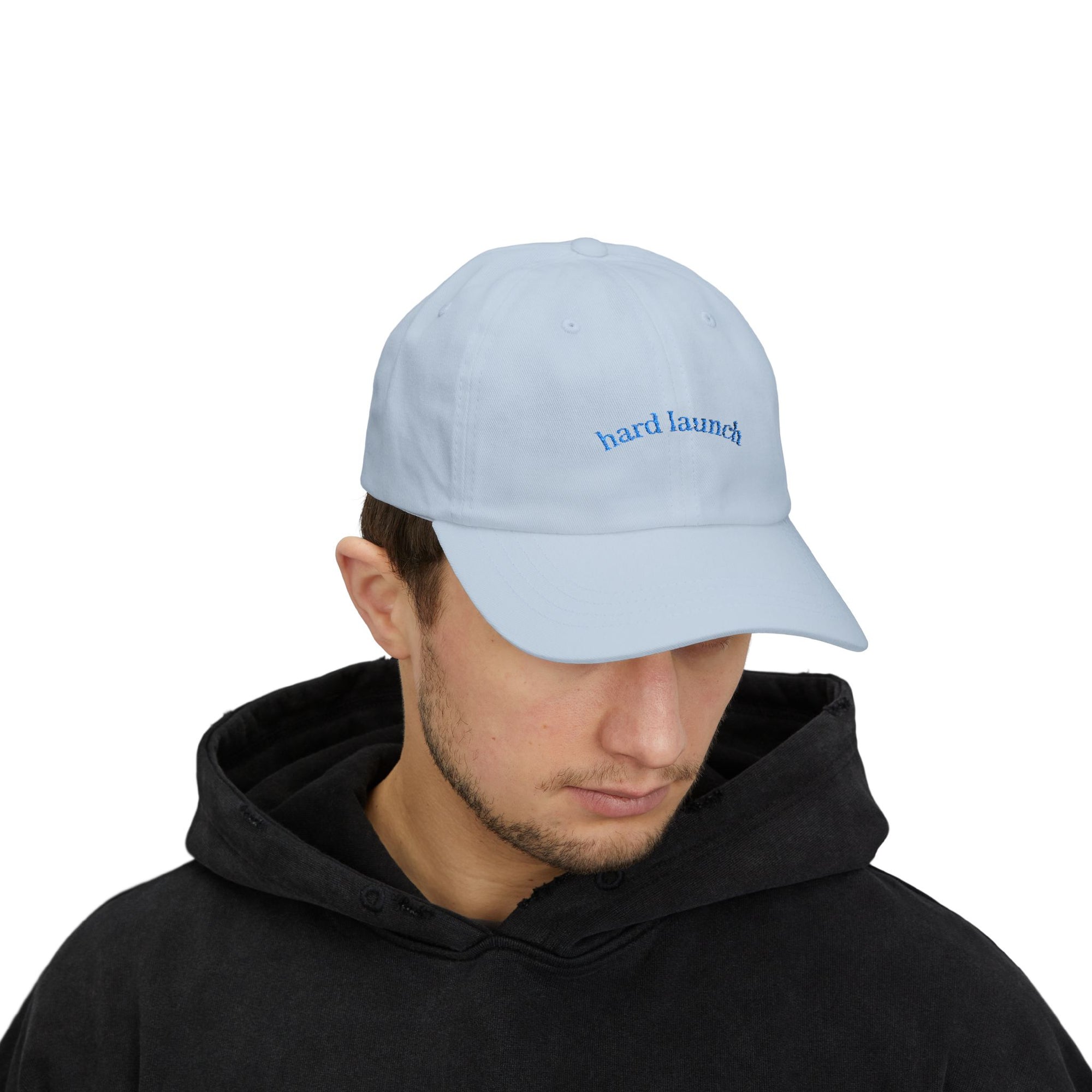Classic Dad Cap: Hard Launch Embroidered Adjustable Hat for Fashion-Forward Men, Casual Wear, Gift for Dad, Summer Accessory