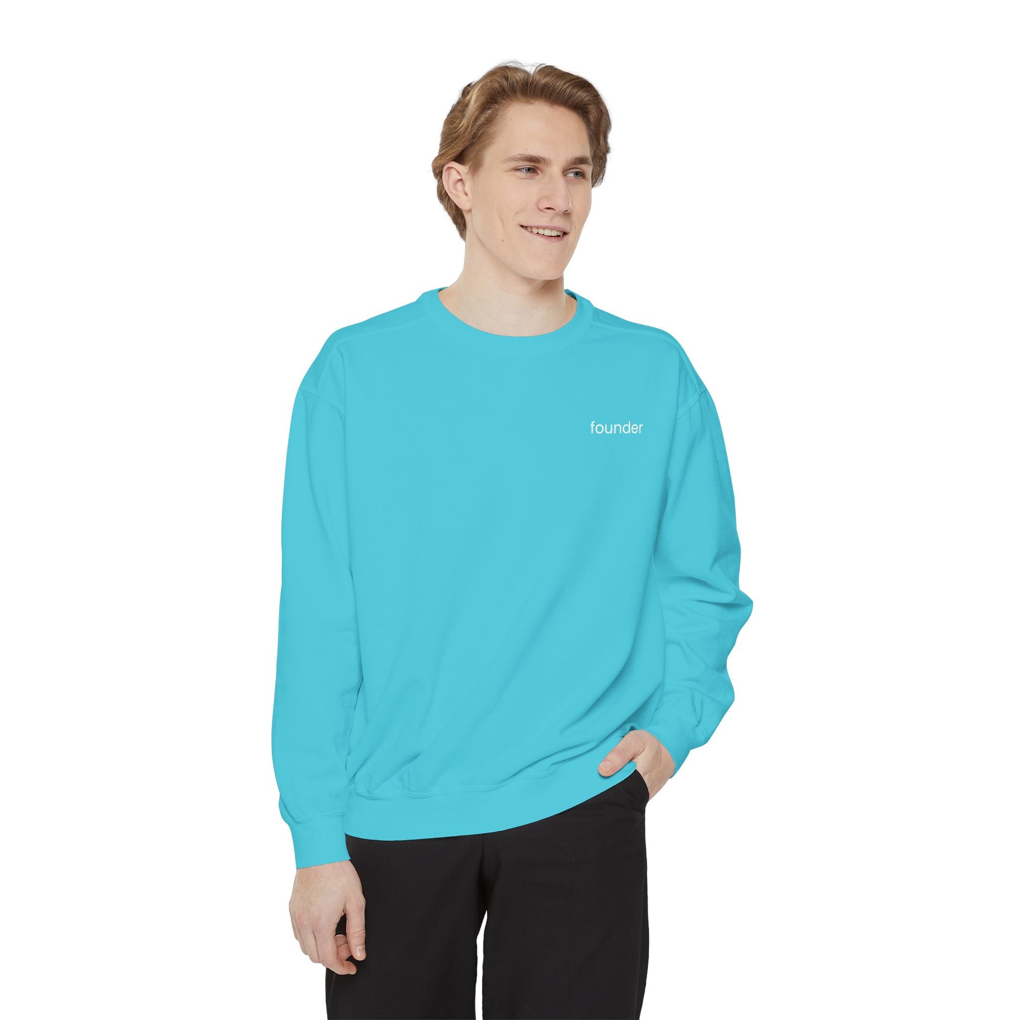 Founder Unisex Garment-Dyed Sweatshirt, Casual Wear, Gift for Entrepreneurs, Comfortable Crewneck, Stylish Layering Piece
