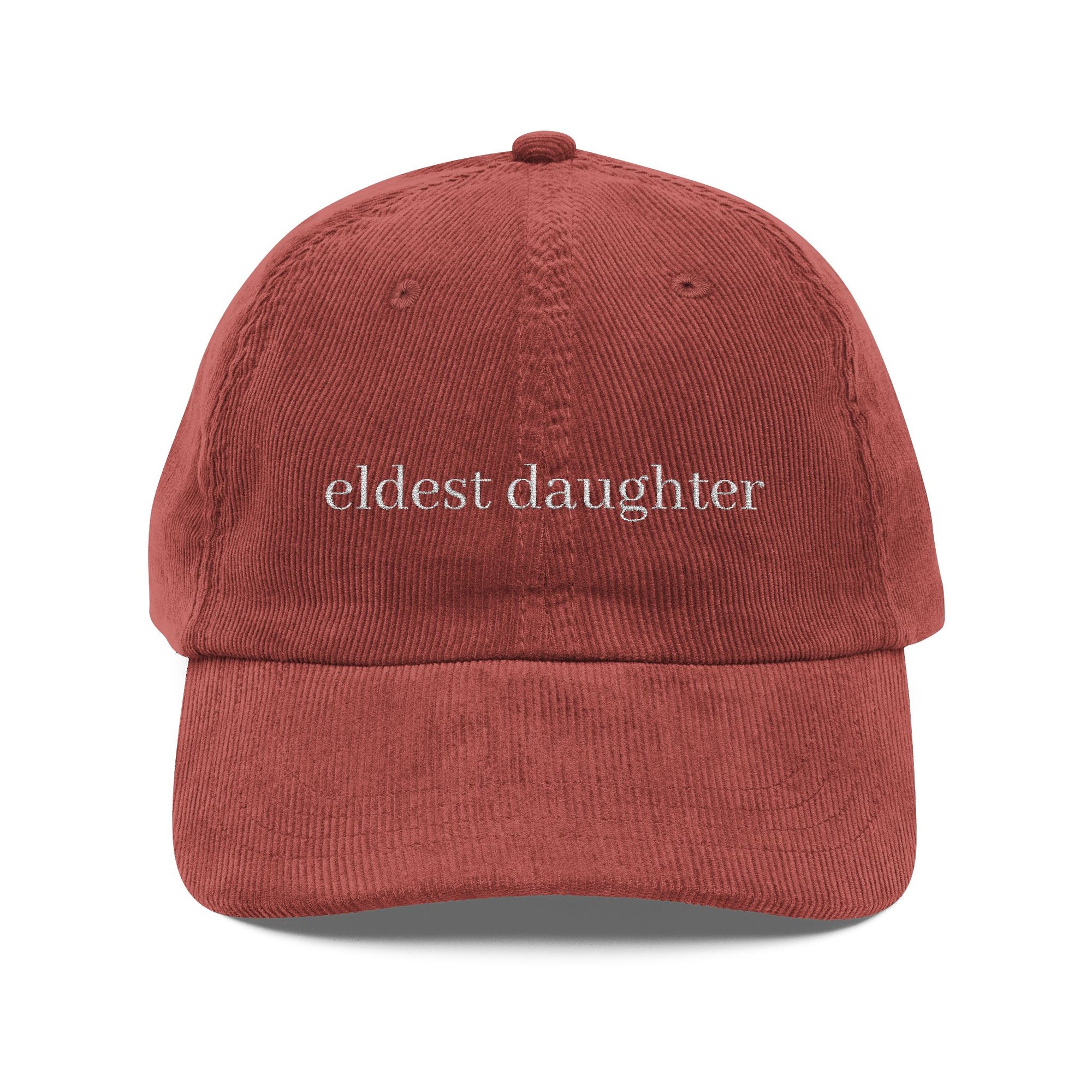 Vintage Embroidered Corduroy Cap - Oldest Daughter Gift, Casual Wear, Family Reunion, Summer Accessory, Birthday Gift